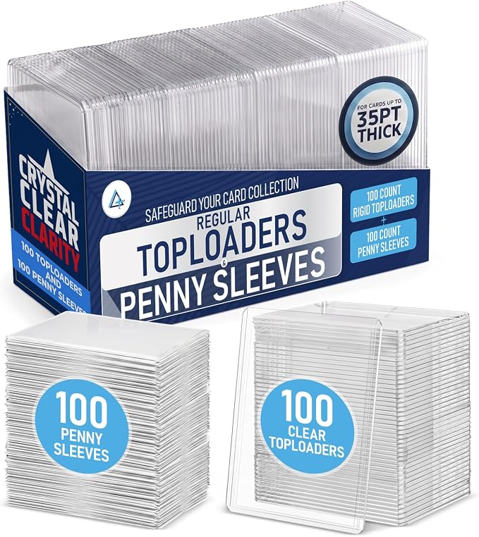 Invested Alliance 200-Pack Toploaders & Card Sleeves – 100 Crystal-Clear 35PT by InvestedAlliance