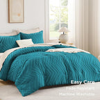 Andency Turquoise Comforter Set Queen Size, Boho Soft Warm Tufted Bedding - Image 3