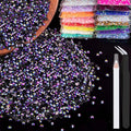 5000pcs 2mm Resin Rhinestones Bulk, Purplish Black AB Flatback Round Jelly by BELLEBOOST