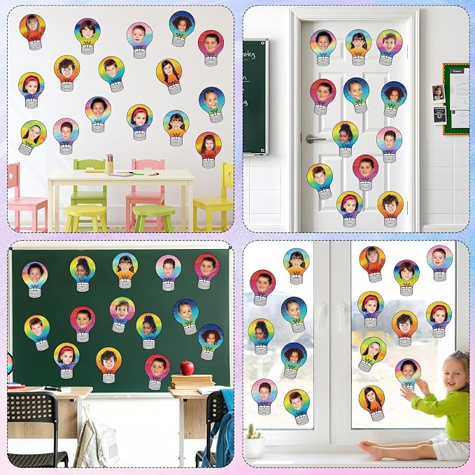 60PCS VBS 2026 Light Bulb Theme Cutouts Gradient Watercolor Light Bulb Bulletin - Image 5