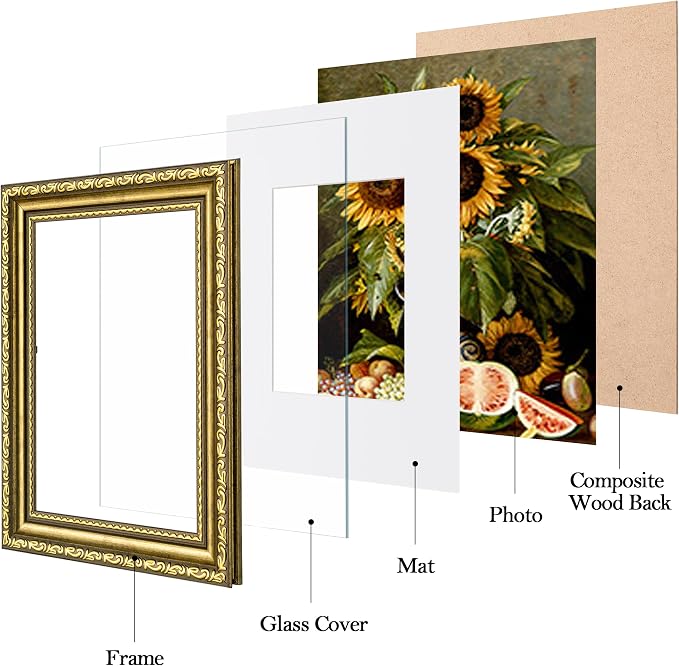 eletecpro 4x6 Vintage Picture Frame, Glass Cover, Horizontal or Vertical - Image 2