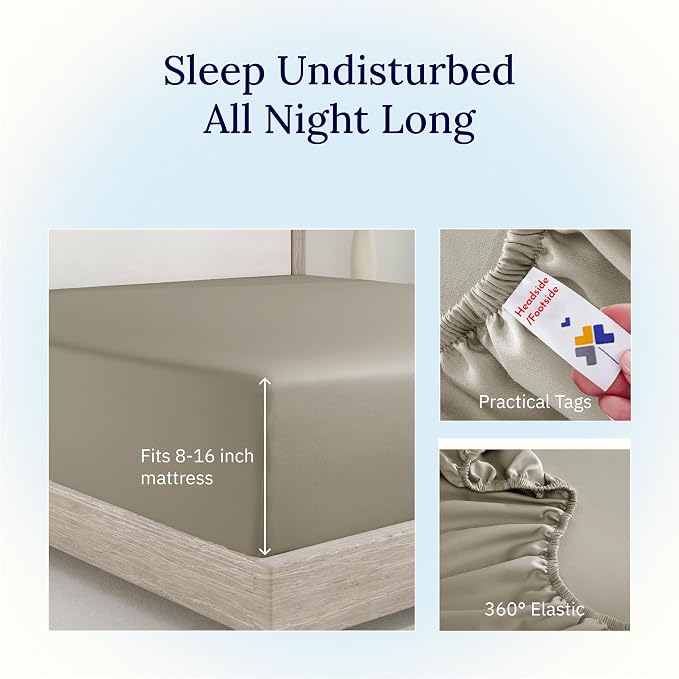California Design Den Fitted Full Sheet Only, Deep Pocket Soft 400 Thread Count - Image 6