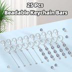 Mlife 25 Pcs Beadable Keychain Bars, Blanks Bead Keychain Making Kit, Bulk - Image 5