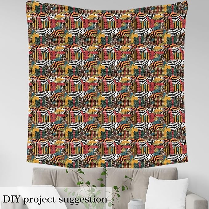 Castle Fairy Traditional African Fabric, Leopard Tiger Zebra Print, 1 Yard - Image 4