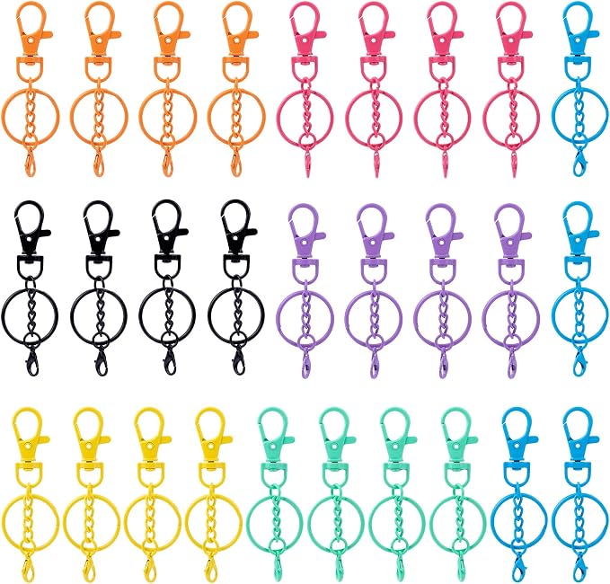 28 Pcs Metal Keychain Clip, Colorful Swivel Snap Hook by Unknown