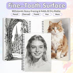 FIXSMITH 9"X12" Purple Sketch Book, 400 Sheets Spiral Sketchbook, Acid Free - Image 5