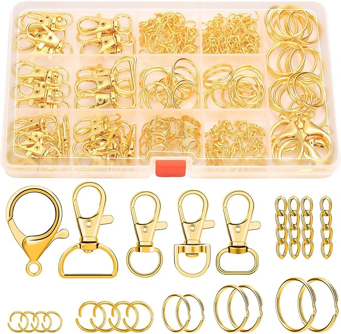 PAXCOO 300PCS Keychain Making Kit, Keychain Craft Supplies Including Key Chain by PAXCOO