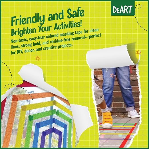 DEART Colored Masking Tape 12 Pack 1 inch Color Painters Tape - Image 5