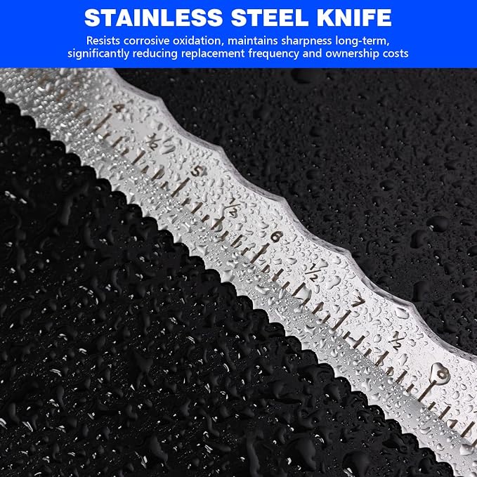 Insulation Knife with Measuring Scale, Stainless Steel Double-Sided Serrated - Image 6
