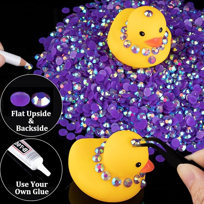 5000pcs 3mm Resin Rhinestones Bulk, Dark Purple AB Flatback Round Jelly - Image 5