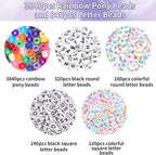 QUEFE Bracelet Making Kit 6 Boxes 120 Colors Pony Beads Kandi Beads Kit 4700pcs - Image 3