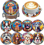 Zythron 8 Pack Dog Diamond Art Coasters, Diamond Painting Coasters Kits | Dog by Zythron