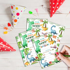 Dinosaur Birthday Invitations, 25 Double-Sided Invitation Cards - Image 3