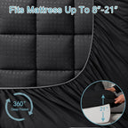 HYLEORY King Mattress Pad Quilted Fitted Mattress Protector Cooling Pillow Top - Image 5