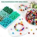 300Pcs Silicone Beads 9mm Mix Color, Bulk Silicone Beads 9mm - Image 5