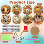 ijbnhd 8 Pcs Diamond Art Coasters Kits Autumn | Diamond Painting Coasters Kit - Image 3
