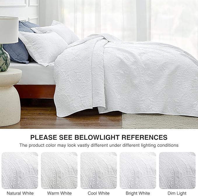 Love's cabin Quilts for Queen Bed White Bedspreads - Image 5