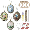 ZOCONE 4 Packs Embroidery Necklace Kits, Embroidery Pendant Kit Mini Cross by ZOCONE