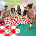 Smiry Oval Table Cloth, Waterproof Vinyl Tablecloth - Image 5