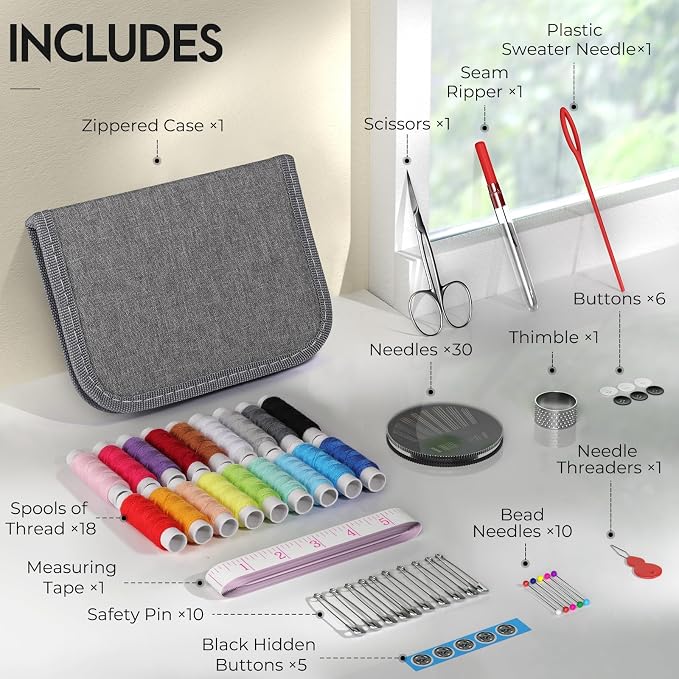 Coquimbo Sewing Kit Gifts for Adults Teen Grils Women Mom Grandma, Portable - Image 2