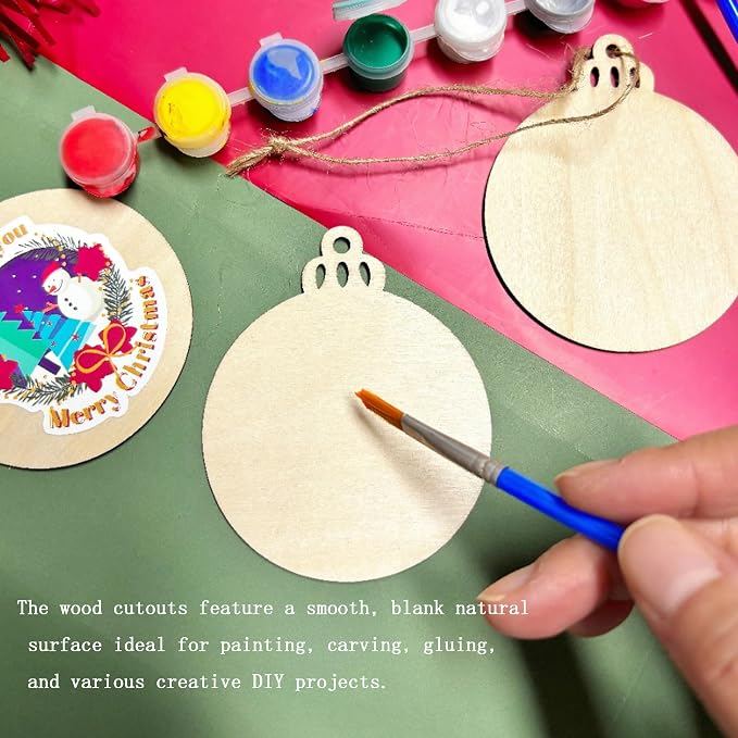 60PCS Unfinished Wood Christmas Cutouts - Image 3