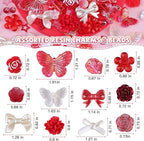 350 Pieces 3D Resin ABS Colorful Rose Flower Bows Butterfly Charms - Image 3