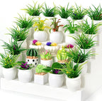 26Pcs Miniature Potted Plants, Mini Artificial Plants, 1:12 Scale Doll House by FFNIU