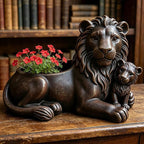 Lion and Cub Flower Pot Silicone Resin Molds, Animal DIY Making Decor Art Crafts - Image 3