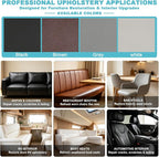 Black Faux Leather Fabric 197"×55" Lychee Grain Upholstery Vinyl - Image 4