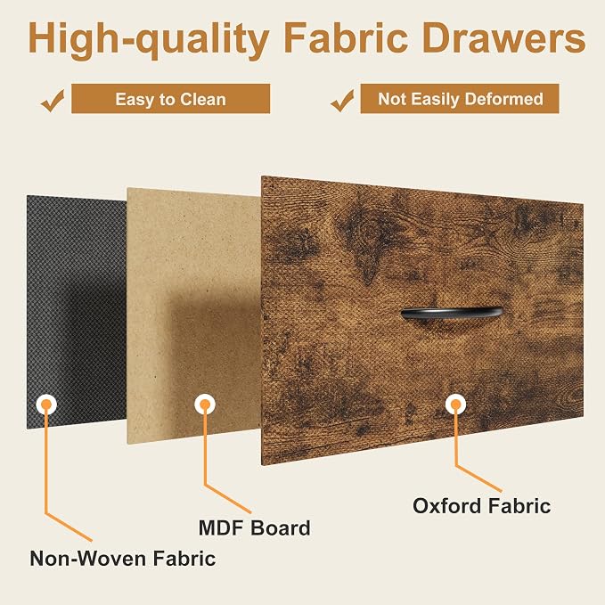 AFLUI Triple Bookshelf with 3 Fabric Drawers, 4-Tier Book Shelf and 10 Display - Image 5