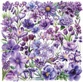 50pcs Purple Flower Transparent Stickers by YOKSAS