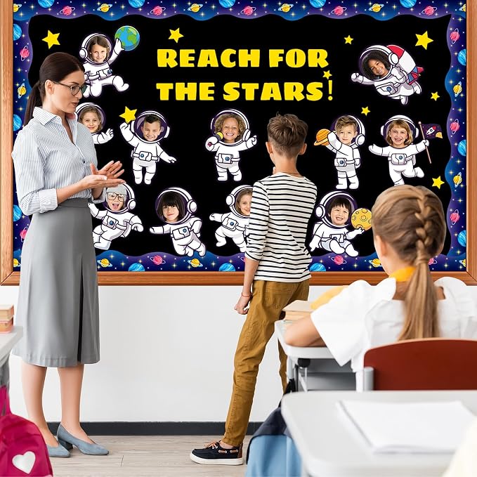 160Pcs Outer Space Cutouts Back to School Bulletin Board Decoration Set - Image 5