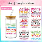 Rngmsi 20 Sheets Funny Sarcastic UV DTF Cup Wrap, Cold UV DTF Stickers | - Image 2