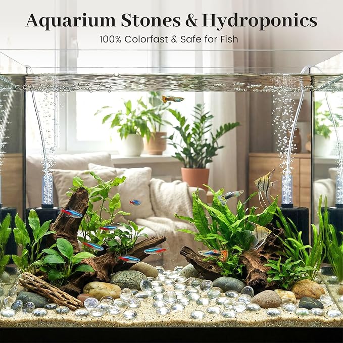 FUTUREPLUSX 1LB Clear Flat Glass Marbles, Vase Filler Glass Pebbles Floral - Image 5