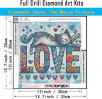 CHWGLFGG 5D Diamond Art Kits for Adults Beginners, Love Cat Diamond Painting - Image 5