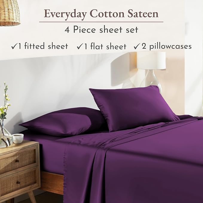 California Design Den Natural 100% Cotton Sheets Full Size Bed Set - Image 4