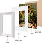 eletecpro 5x7 Vintage Picture Frame, Glass Cover, Horizontal or Vertical - Image 2