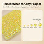 36000Pcs Yellow Rhinestones for Bedazzling, Mix Sizes 2-6mm Flatback Gems - Image 3