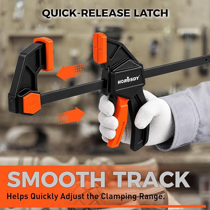 10-Piece Bar Clamp Set for Woodworking, 4 x 6-inch & 2 x 12-inch One-Handed F - Image 7