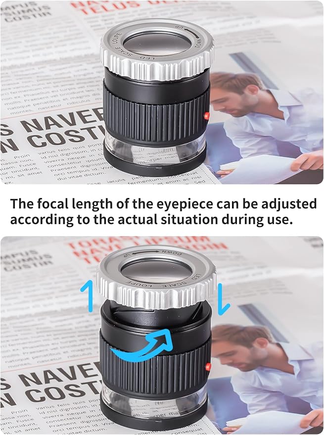 JARLINK 30X Adjustable Focal 3 LED Jewelers Loupe Magnifier, Used - Image 3