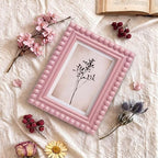 1 Pack 5 x 7 Picture Frame, Wood Beaded Boho Photo Frame, Vintage Photo Display - Image 5