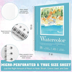 Watercolor Paper Pad, Watercolor Sketchbook 7" x10” 140lb/300gsm, Spiral Bound - Image 2
