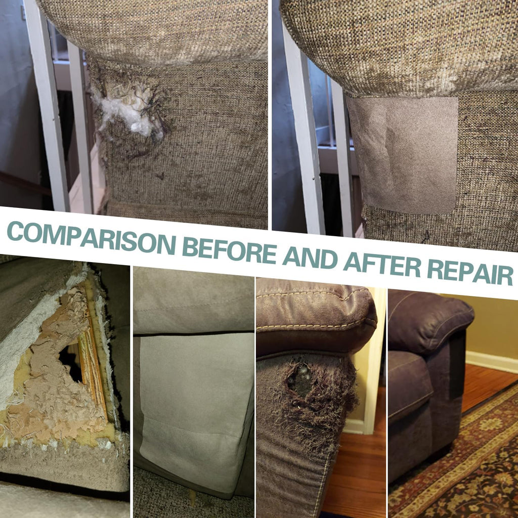 Azobur Velvet Repair Patch, Self-Adhesive Flannel Fabric Patch, Multi Colors, Microfiber Patch，Can be Used to Patch Sofas, Car Seats, Handbags, Jacket Holes and Tears (Brown)