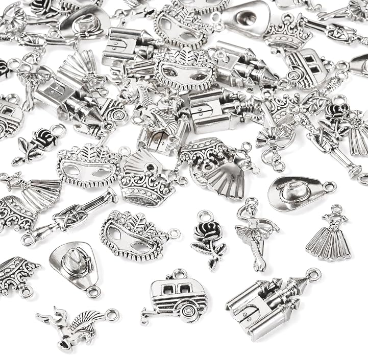 Craftdady Tibetan Style Antique Silver Alloy Pendants Cute Metal Dangle Charms - Image 9