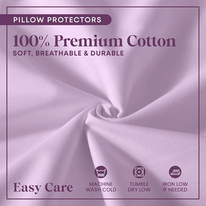 CirclesHome Pillow Protectors 4 Pack Standard Zippered - Image 4