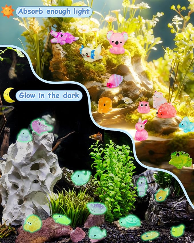 FIVEIZERO 100PCS Luminous Mini Resin Terrestrial Animals Bulk - Image 3
