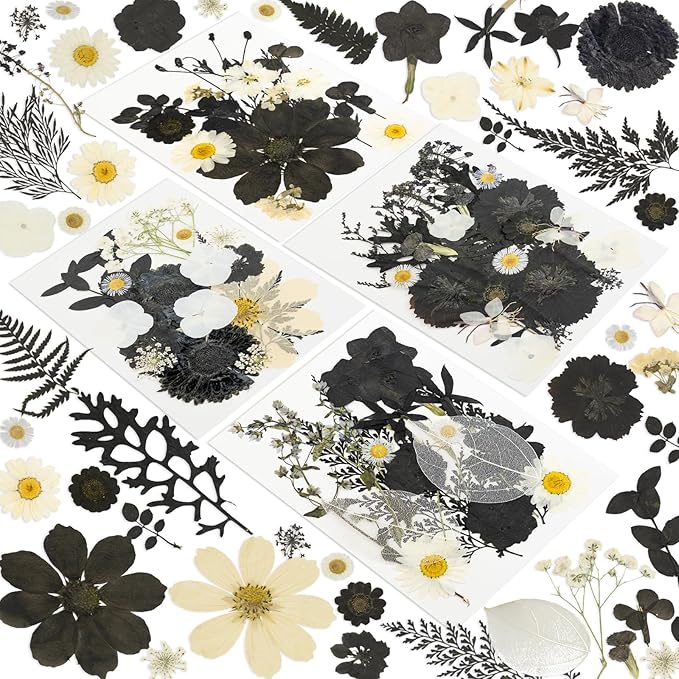 185 Pcs Dried Pressed Flowers for Resin Crafts, Real Natural Pressed Flowers by Unknown