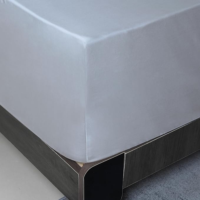 California King Size Fitted Sheet Only Gray, 100% Egyptian Cotton 600 Thread - Image 6
