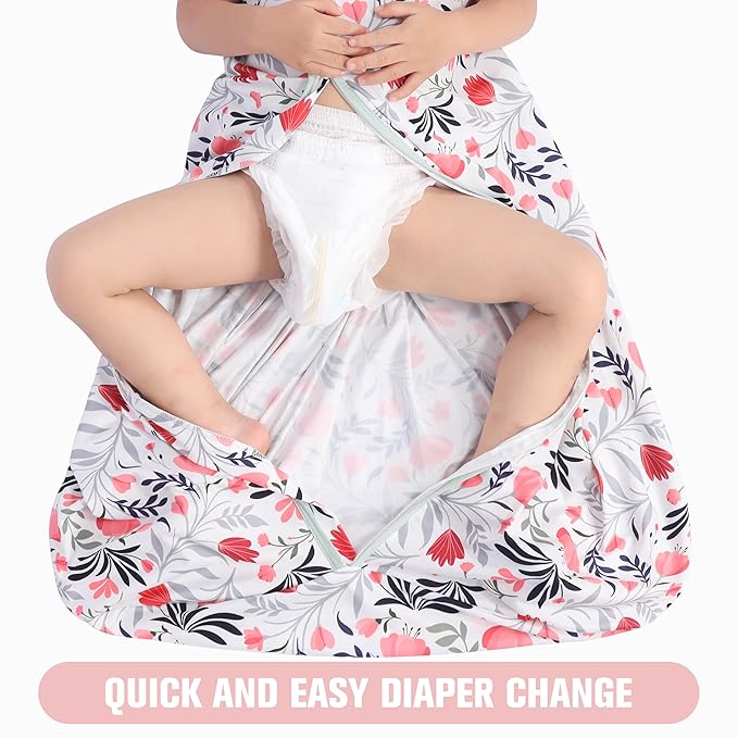 Baby Sleep Sack 12-18 Months 3 Pack Baby Wearable Blanket 100% Rayon Cotton 2-Way Zipper Toddler Sleeping Sack .Comfy Soft Lightweight TOG 0.3 (Banana&Flower&Pink,)