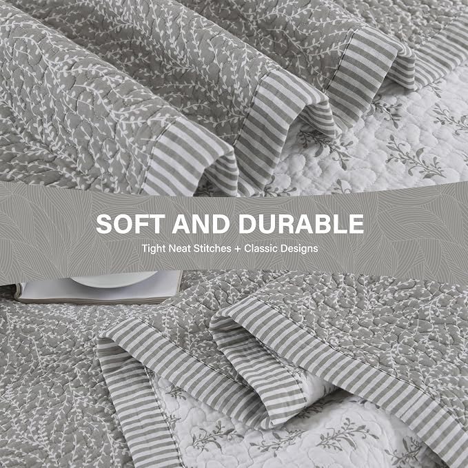 SahSahCasa Quilt Set Queen Size, 100% Cotton Quilt Bedding Set Bedspread - Image 6